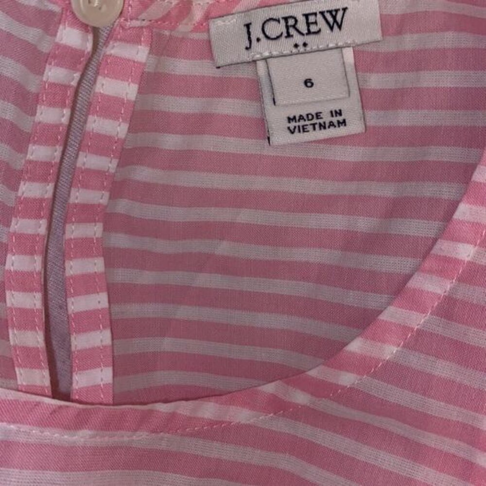 High Quality J. Crew Size 6 Small Pink White Stripe Sleeveless Top - Picture 8 of 8